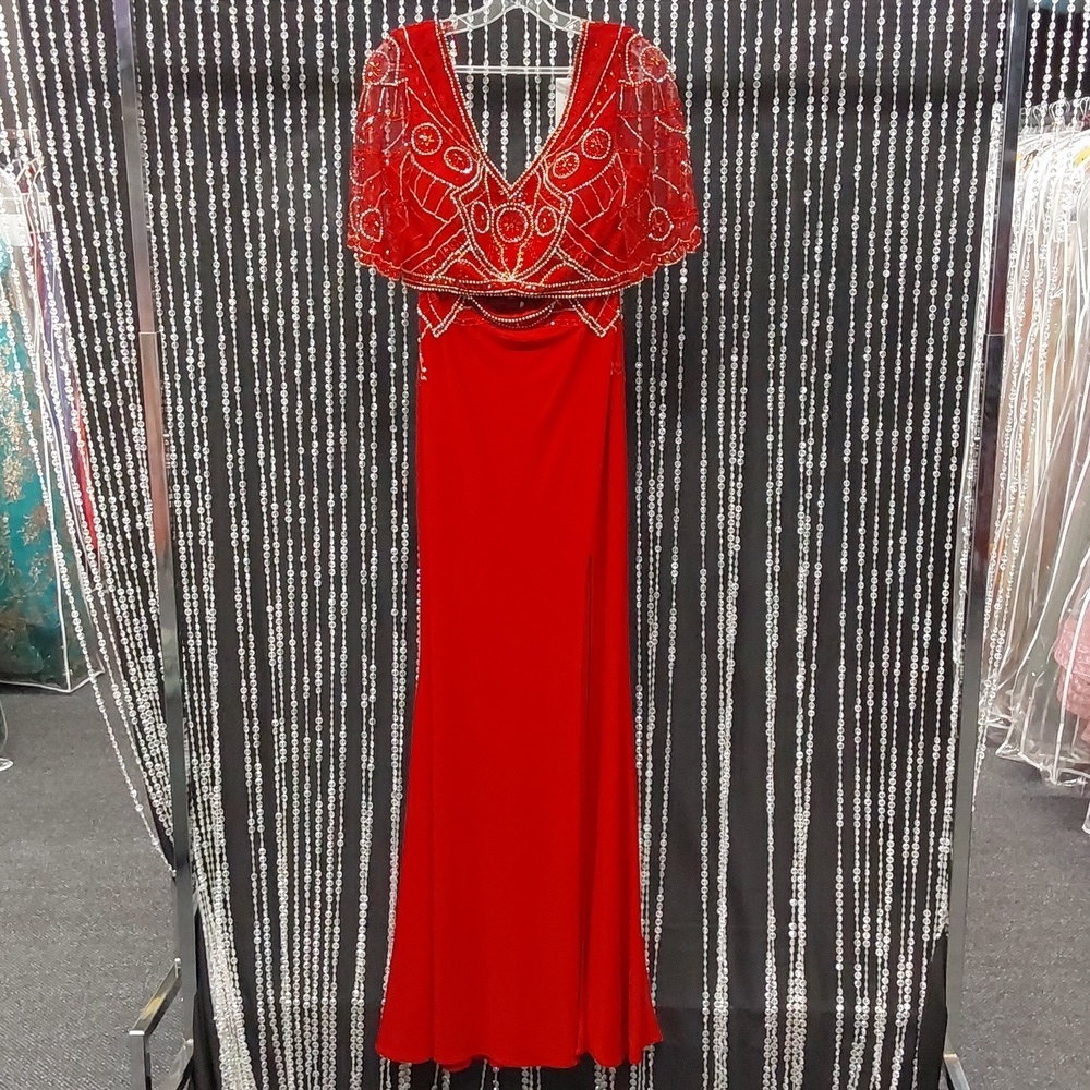 Splash Two Piece Grad Prom Dress J776 Red - Picture 4 of 5